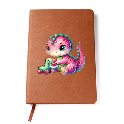 Colorful Baby Dinosaur 110 - Vegan Leather Journal