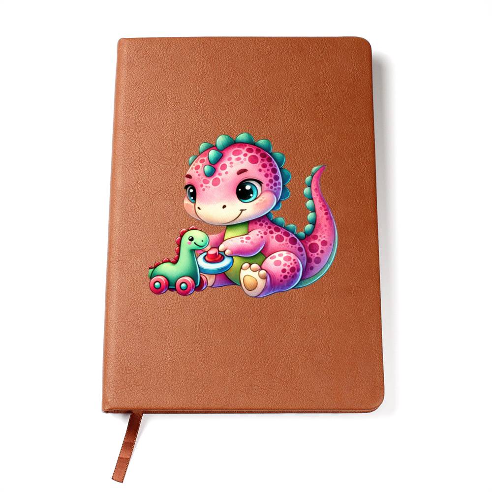 Colorful Baby Dinosaur 110 - Vegan Leather Journal
