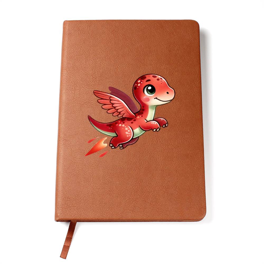 Colorful Baby Dinosaur 048 - Vegan Leather Journal