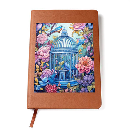 Birds And Floral Design 137 - Vegan Leather Journal