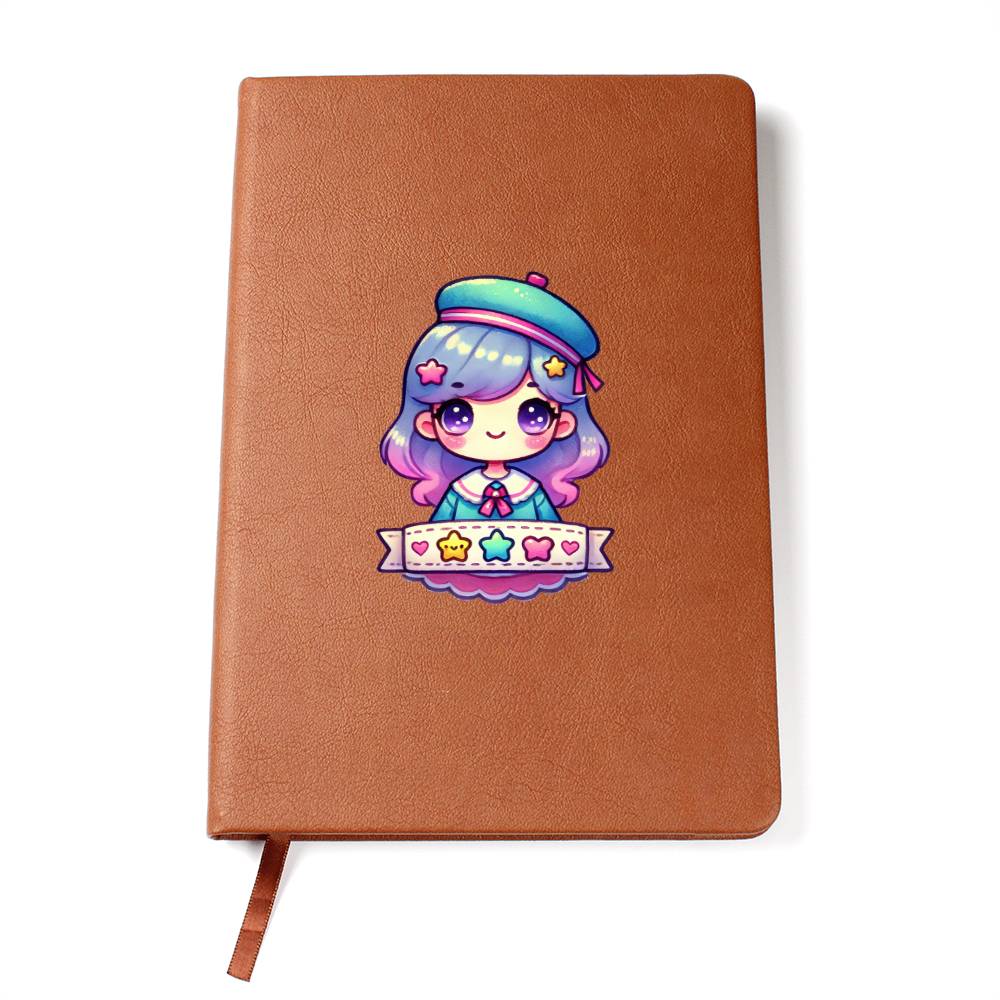 Cute Back to School Sticker 065 - Vegan Leather Journal