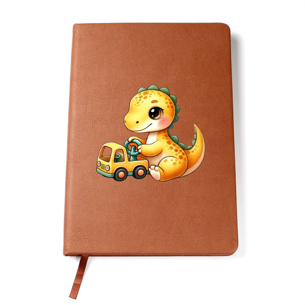 Colorful Baby Dinosaur 052 - Vegan Leather Journal