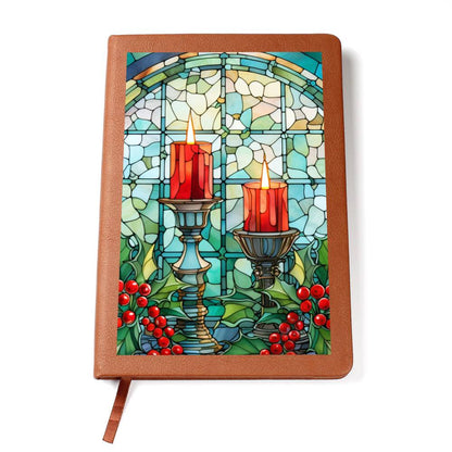 Christmas Stained Glass Design 016 - Vegan Leather Journal