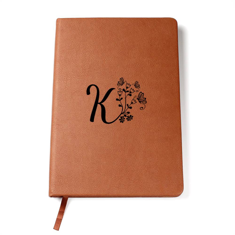 Botanical Monogram K - Vegan Leather Journal