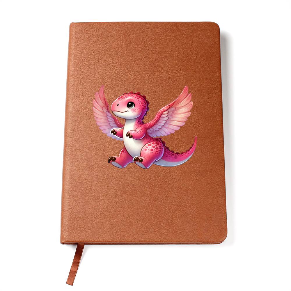Colorful Baby Dinosaur 014 - Vegan Leather Journal