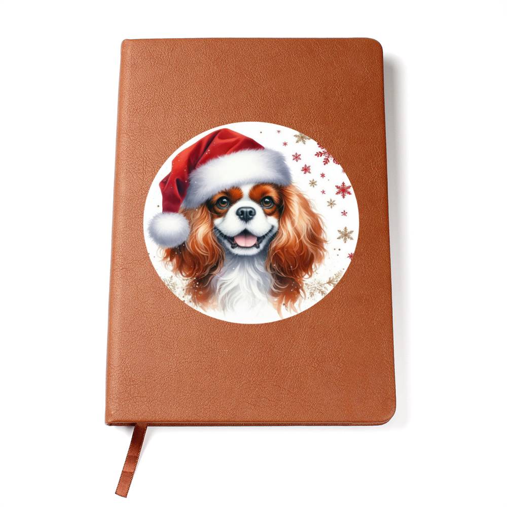 Christmas Dog - Cavalier King Charles Spaniel - Vegan Leather Journal