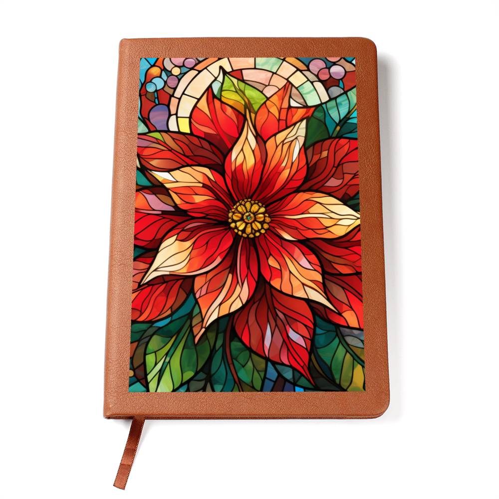 Christmas Stained Glass Design 025 - Vegan Leather Journal