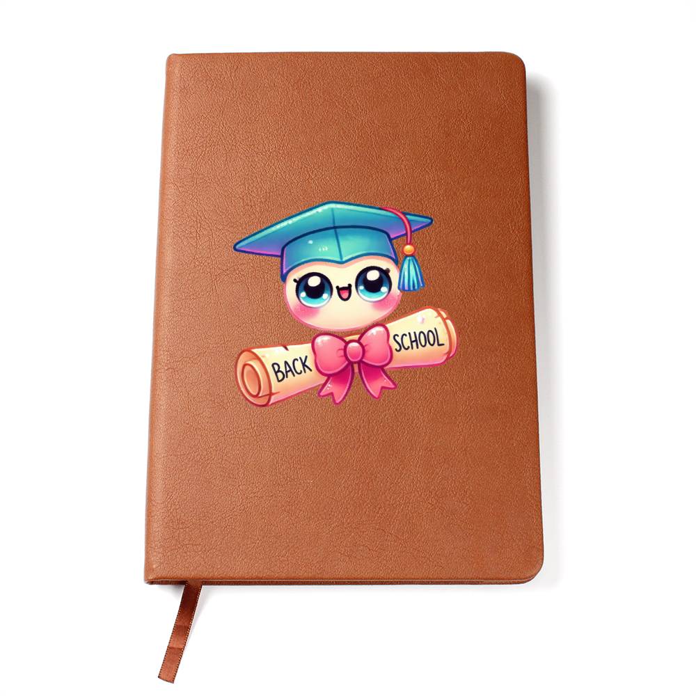 Cute Back to School Sticker 081 - Vegan Leather Journal