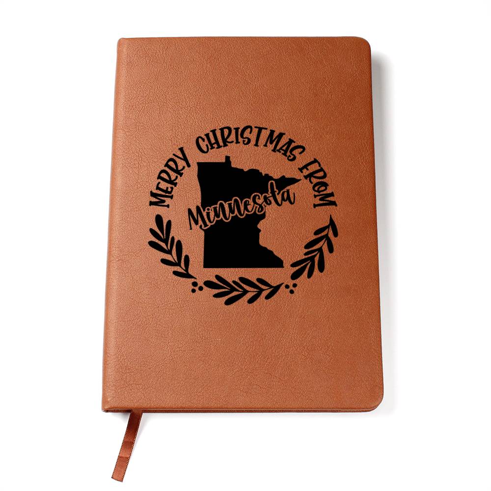 Merry Christmas From Minnesota - Vegan Leather Journal