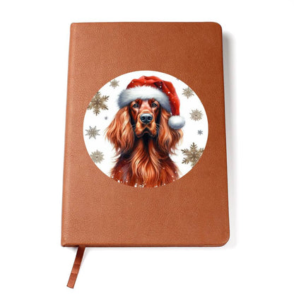 Christmas Dog - Irish Setter - Vegan Leather Journal