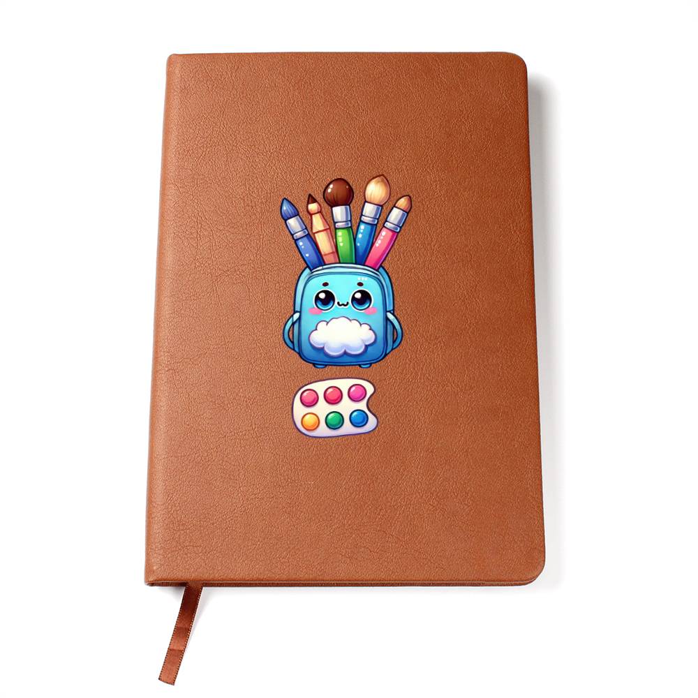 Cute Back to School Sticker 088 - Vegan Leather Journal