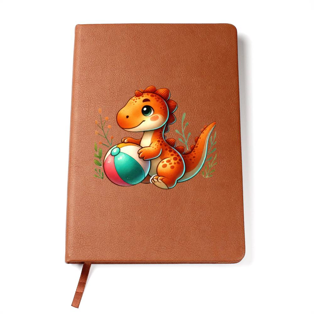 Colorful Baby Dinosaur 111 - Vegan Leather Journal