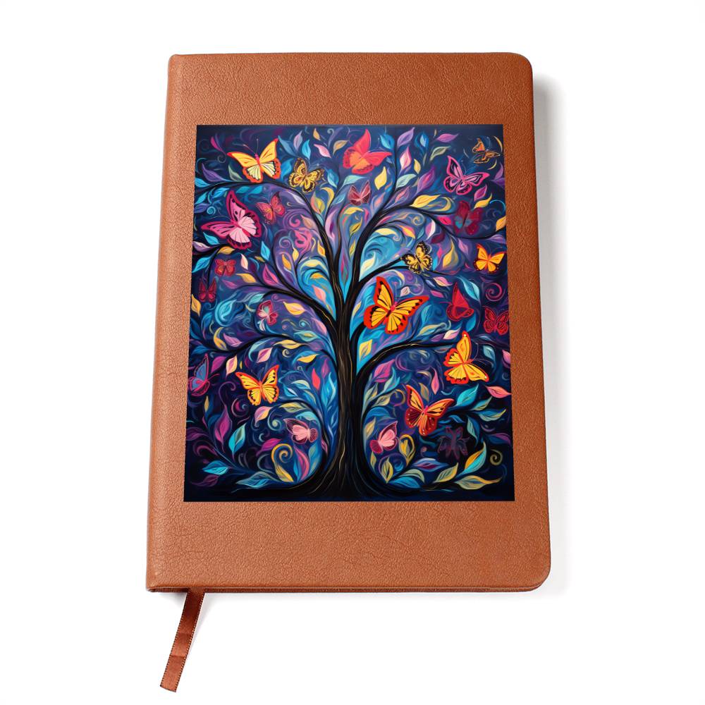 Birds And Floral Design 108 - Vegan Leather Journal