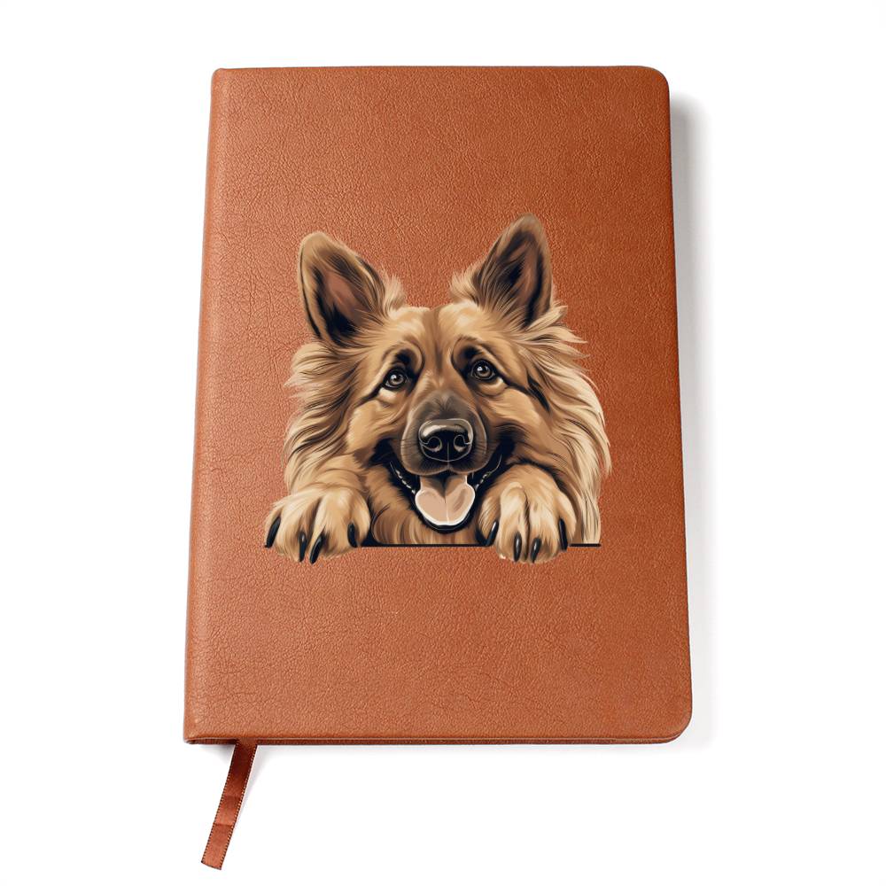 Belgian Tervuren  Peeking - Vegan Leather Journal