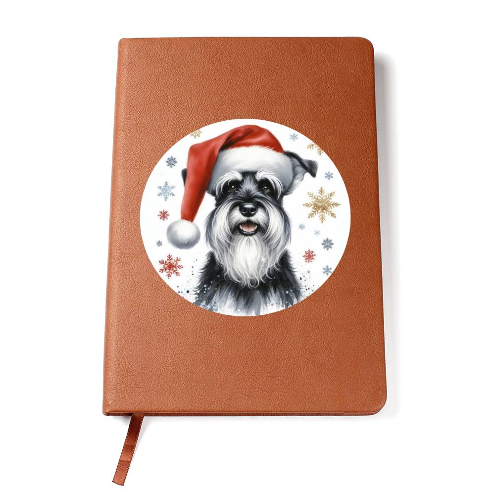 Christmas Dog - Standard Schnauzer - Vegan Leather Journal