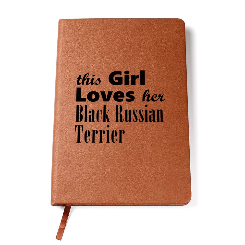 Black Russian Terrier - Vegan Leather Journal