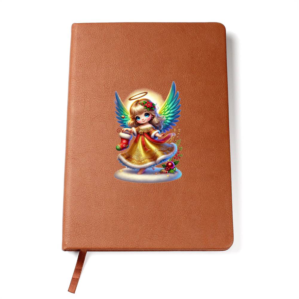 Cute Christmas Angel 006 - Vegan Leather Journal