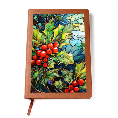 Christmas Stained Glass Design 019 - Vegan Leather Journal