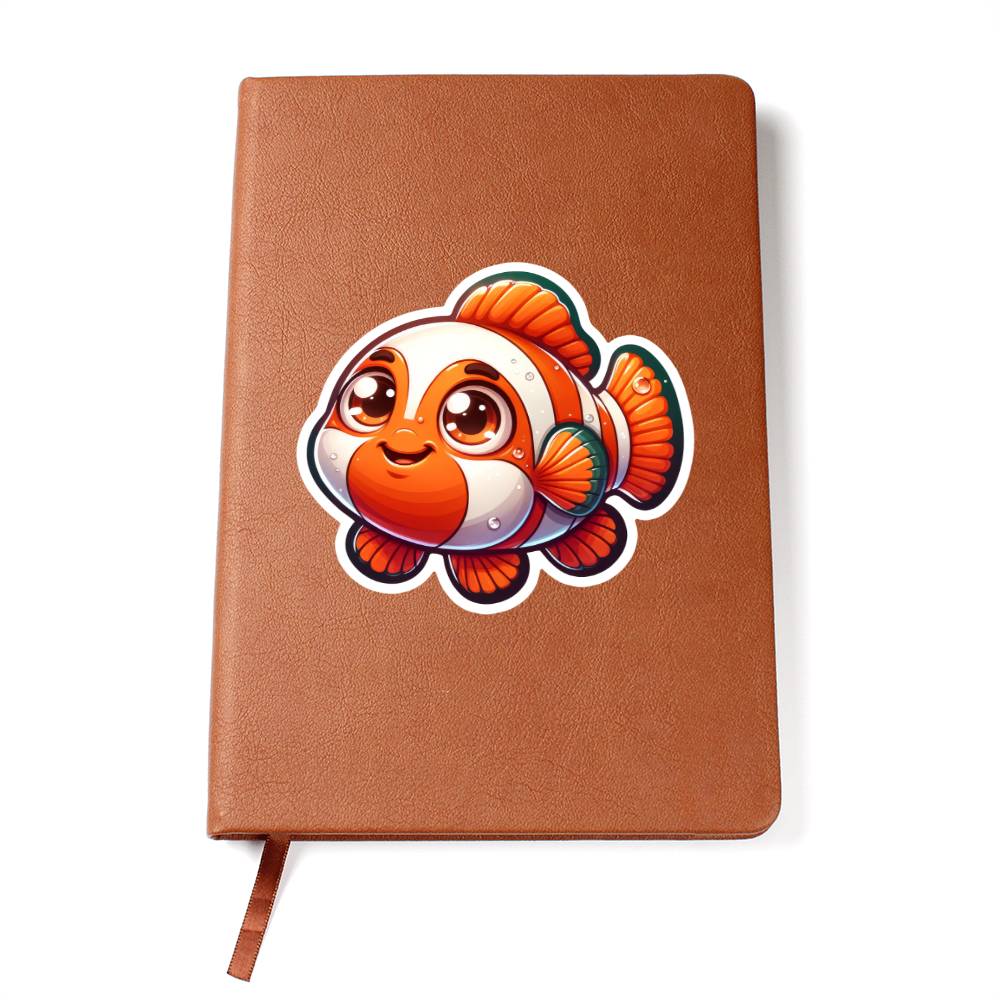 Cute Clownfish sticker 28 - Vegan Leather Journal