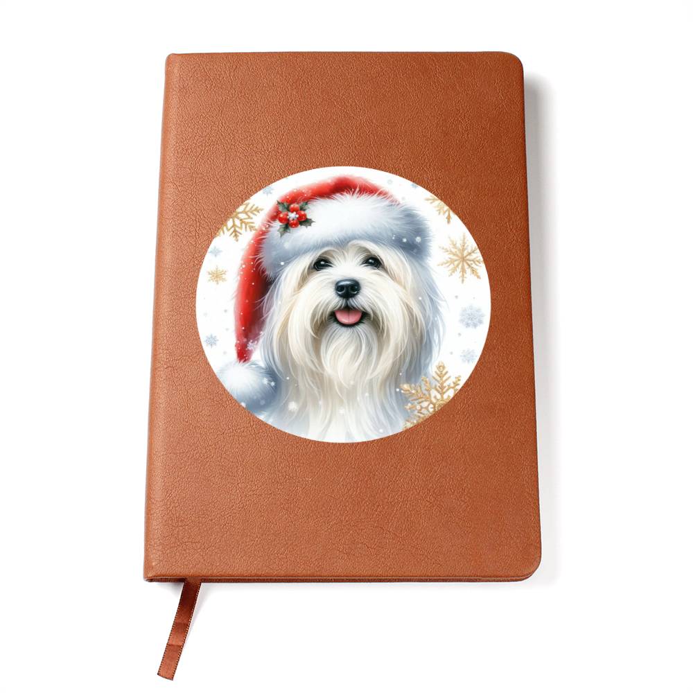 Christmas Dog - Coton De Tulear - Vegan Leather Journal