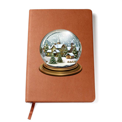 Watercolor Christmas Snow Globe 023 - Vegan Leather Journal