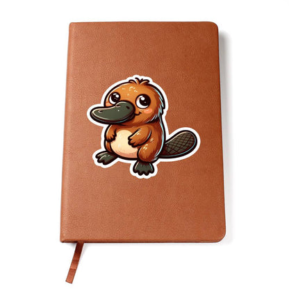 Cute Platypus sticker 128 - Vegan Leather Journal