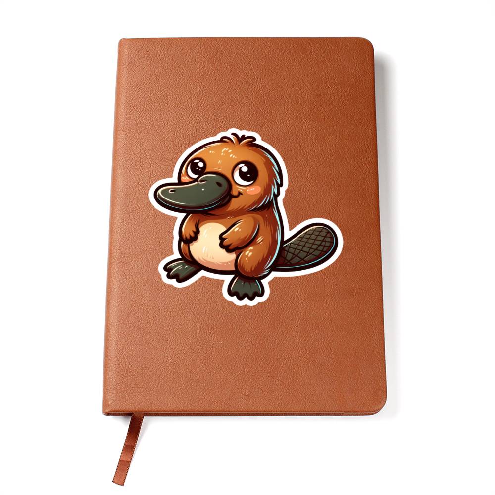Cute Platypus sticker 128 - Vegan Leather Journal