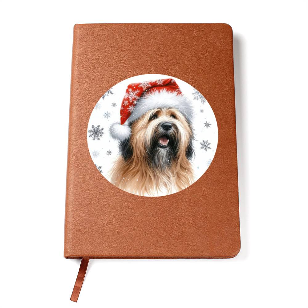 Christmas Dog - Briard - Vegan Leather Journal