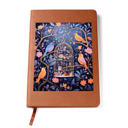 Birds And Floral Design 178 - Vegan Leather Journal