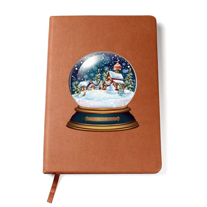 Watercolor Christmas Snow Globe 014 - Vegan Leather Journal