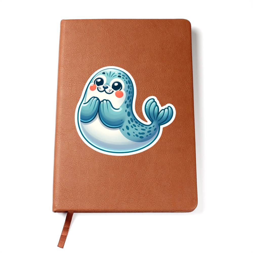 Cute Seal sticker 160 - Vegan Leather Journal
