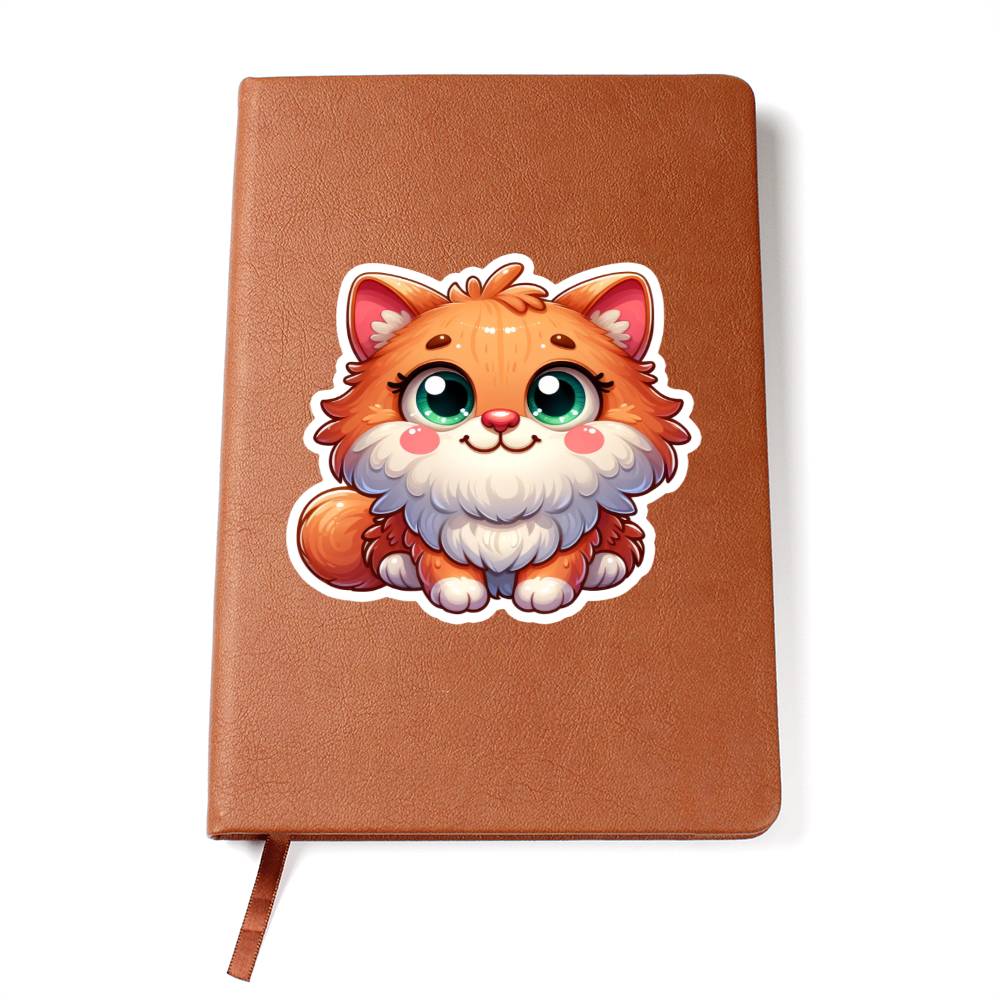 Cute Cat sticker 24 - Vegan Leather Journal