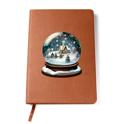 Watercolor Christmas Snow Globe 029 - Vegan Leather Journal