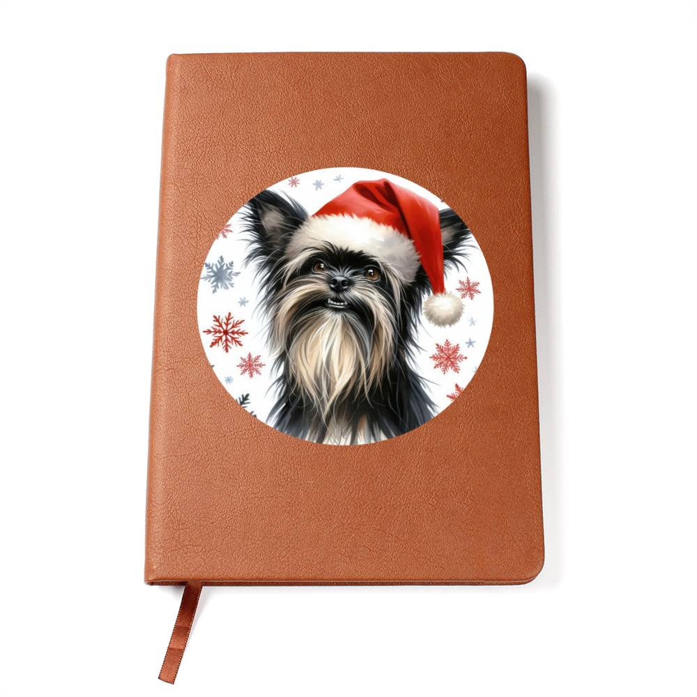 Christmas Dog - Affenpinscher - Vegan Leather Journal