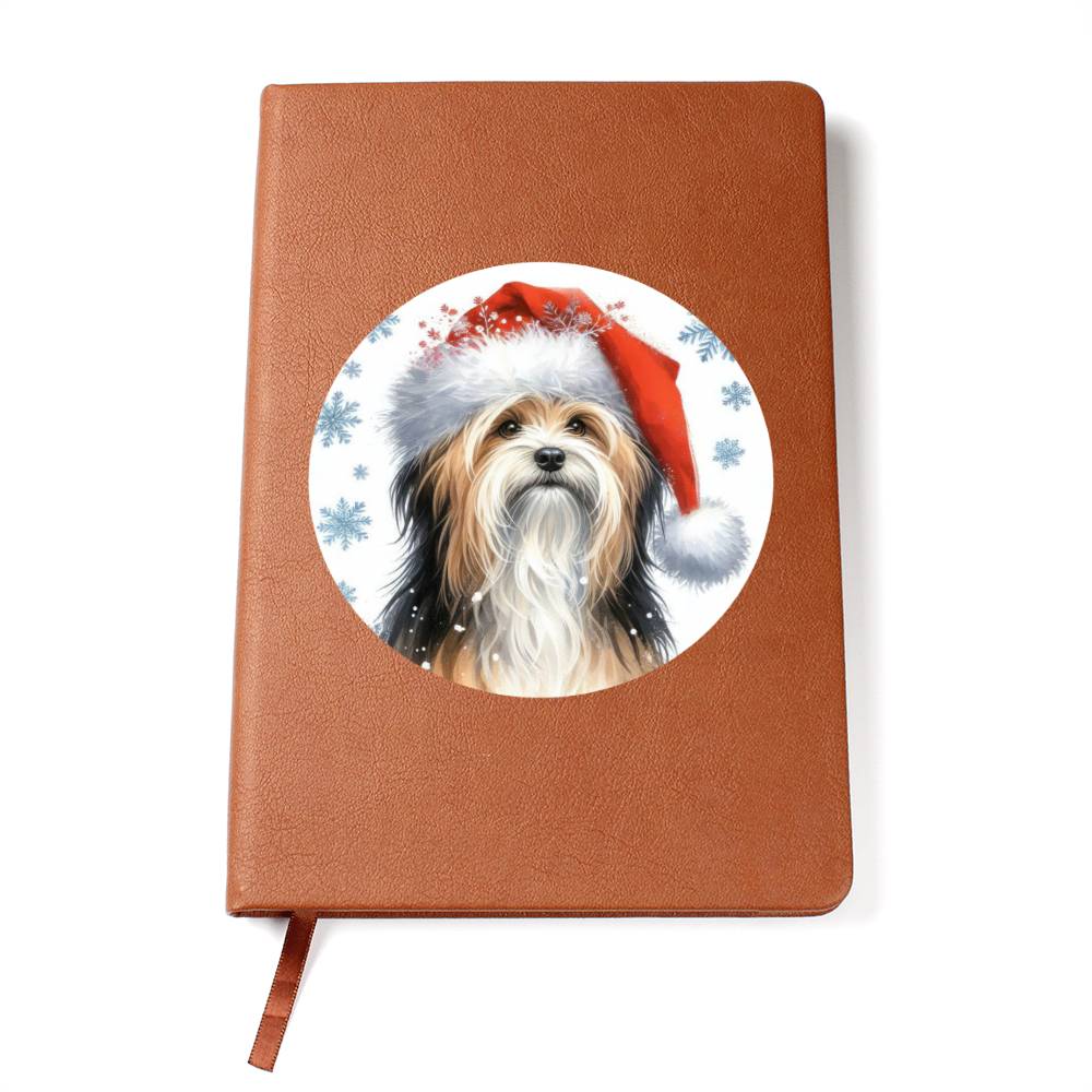 Christmas Dog - Tibetan Terrier - Vegan Leather Journal