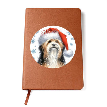 Christmas Dog - Tibetan Terrier - Vegan Leather Journal