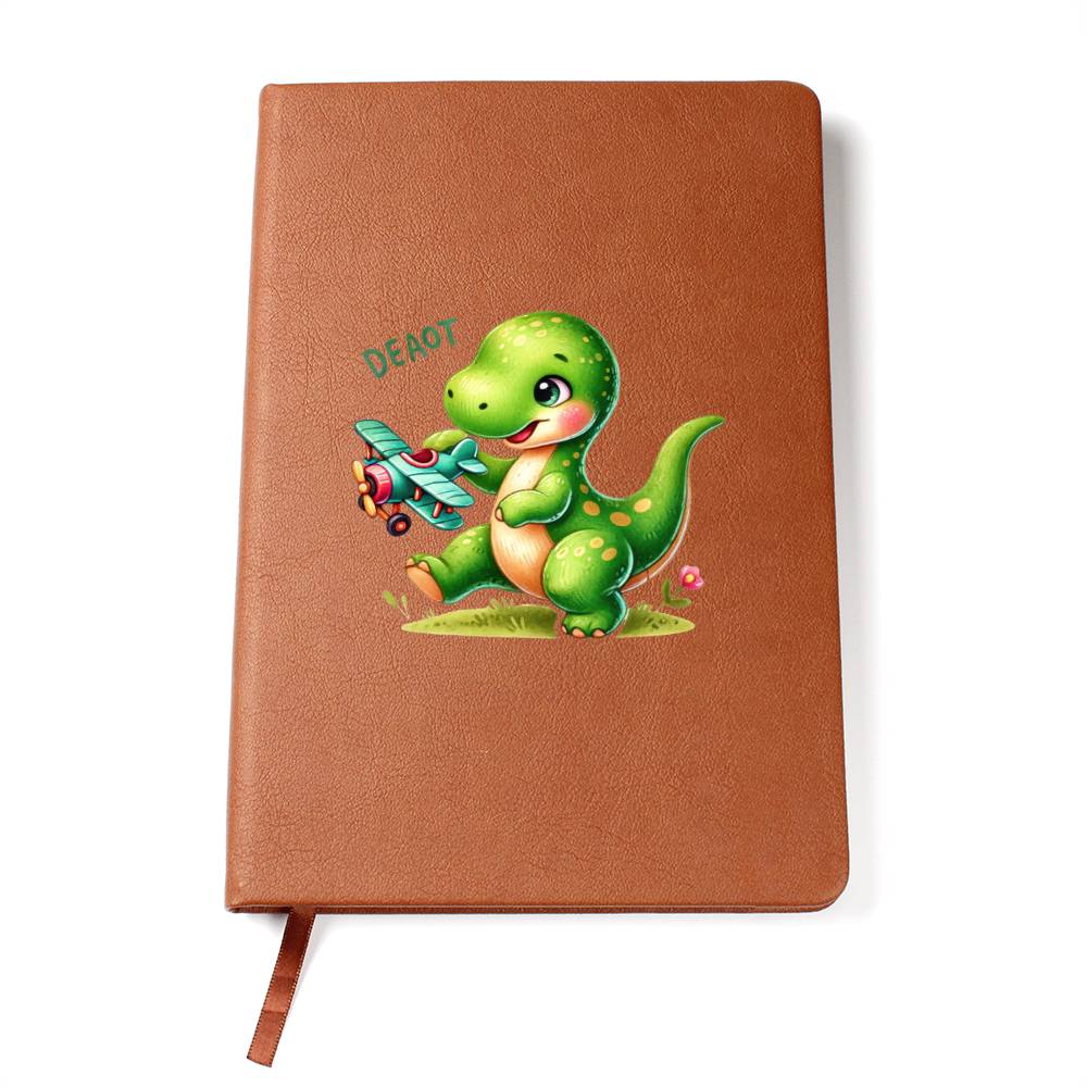 Colorful Baby Dinosaur 002 - Vegan Leather Journal