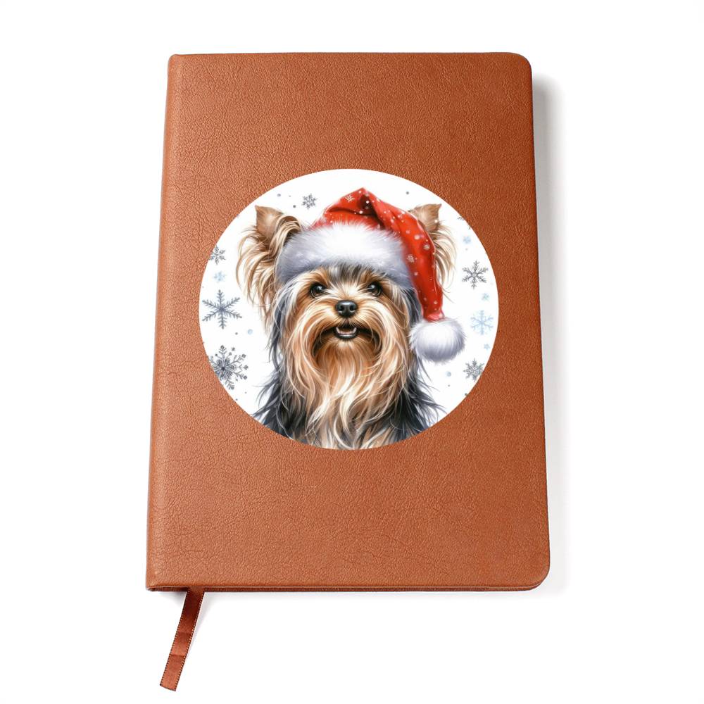 Christmas Dog - Yorkshire Terrier - Vegan Leather Journal