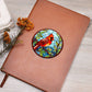 Christmas Red Cardinal Stained Glass Design 033 - Vegan Leather Journal