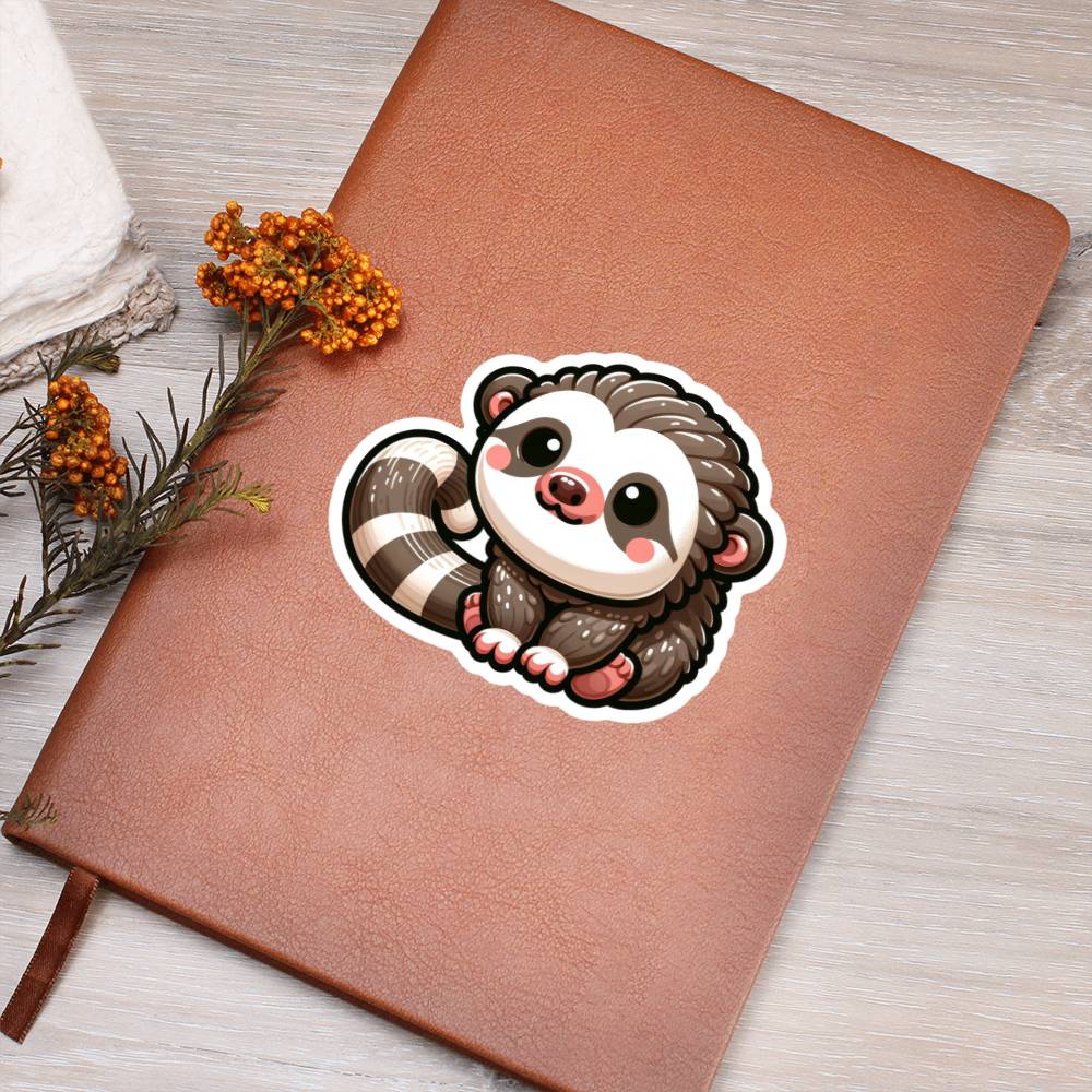 Cute Binturong sticker 01 - Vegan Leather Journal