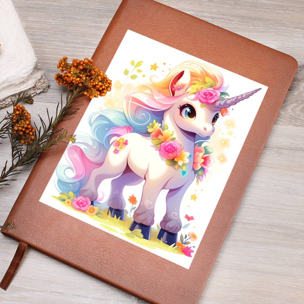 Cute Unicorn 104 - Vegan Leather Journal