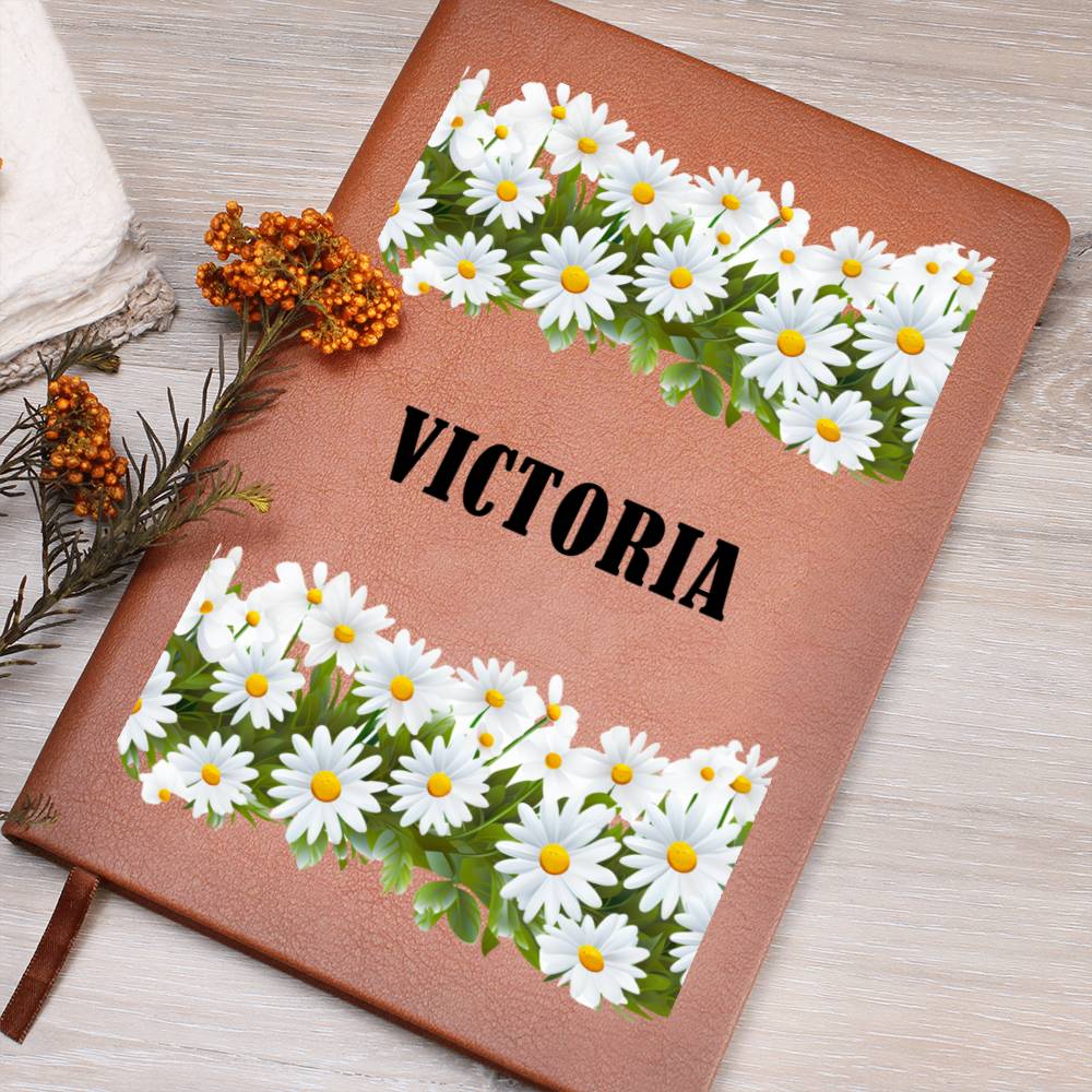 Victoria (Playful Daisies) - Vegan Leather Journal
