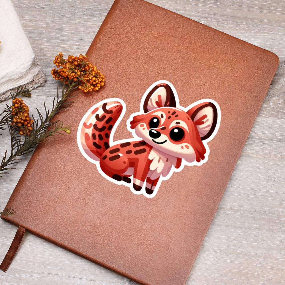 Cute Dhole sticker 36 - Vegan Leather Journal