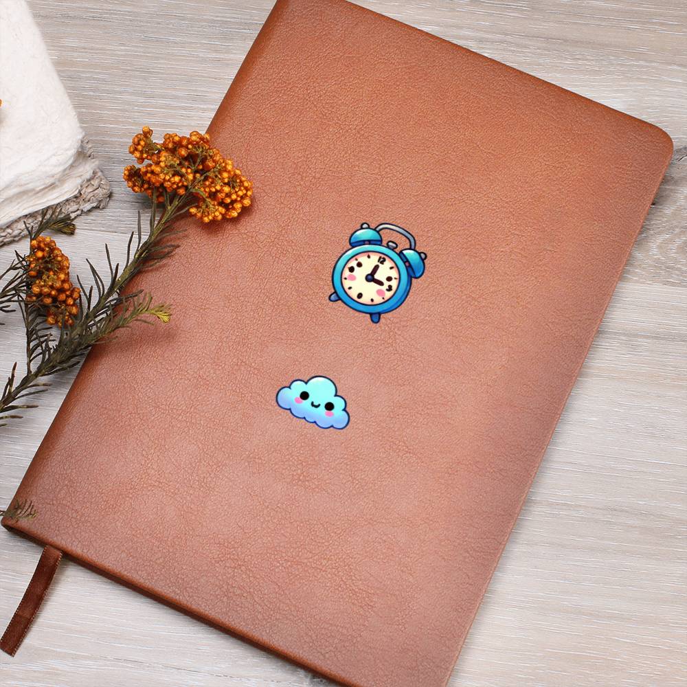 Cute Back to School Sticker 029 - Vegan Leather Journal