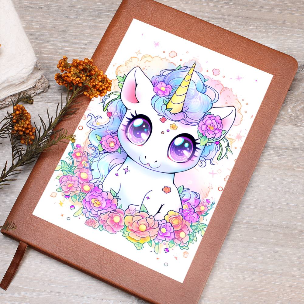 Cute Unicorn 079 - Vegan Leather Journal