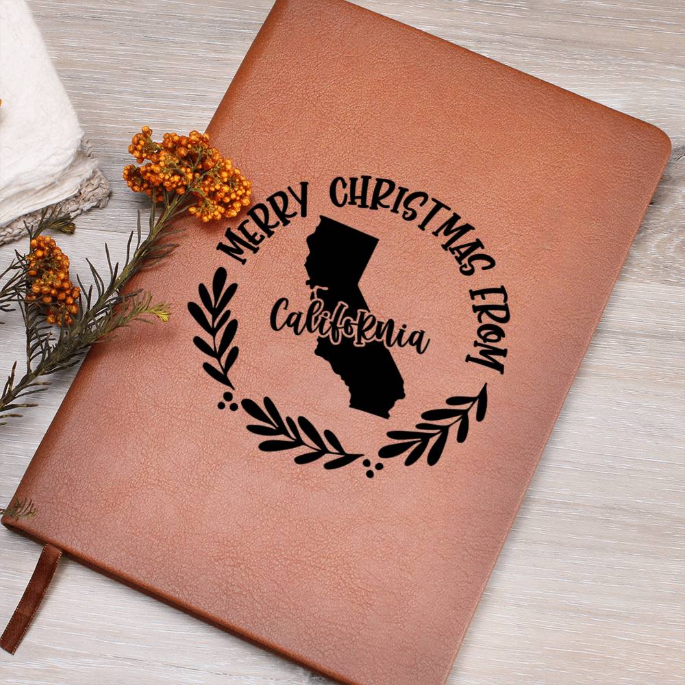 Merry Christmas From California - Vegan Leather Journal
