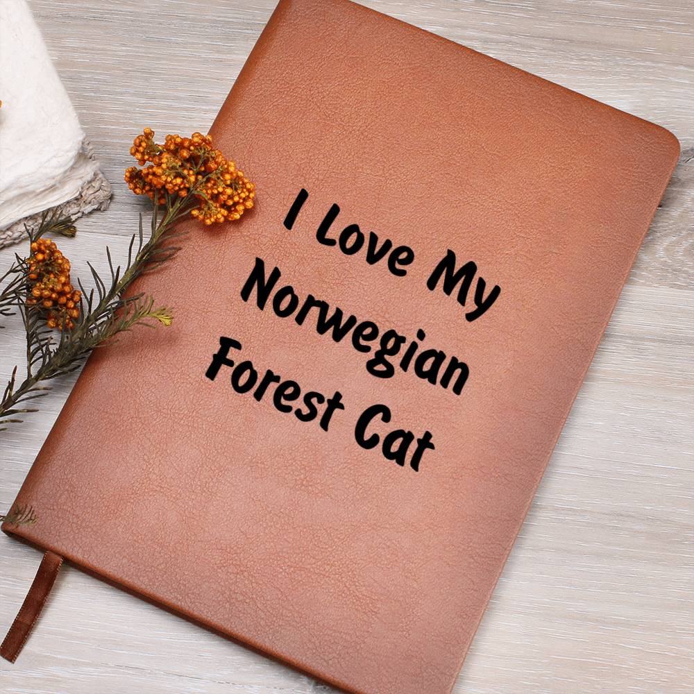 Love My Norwegian Forest Cat - Vegan Leather Journal
