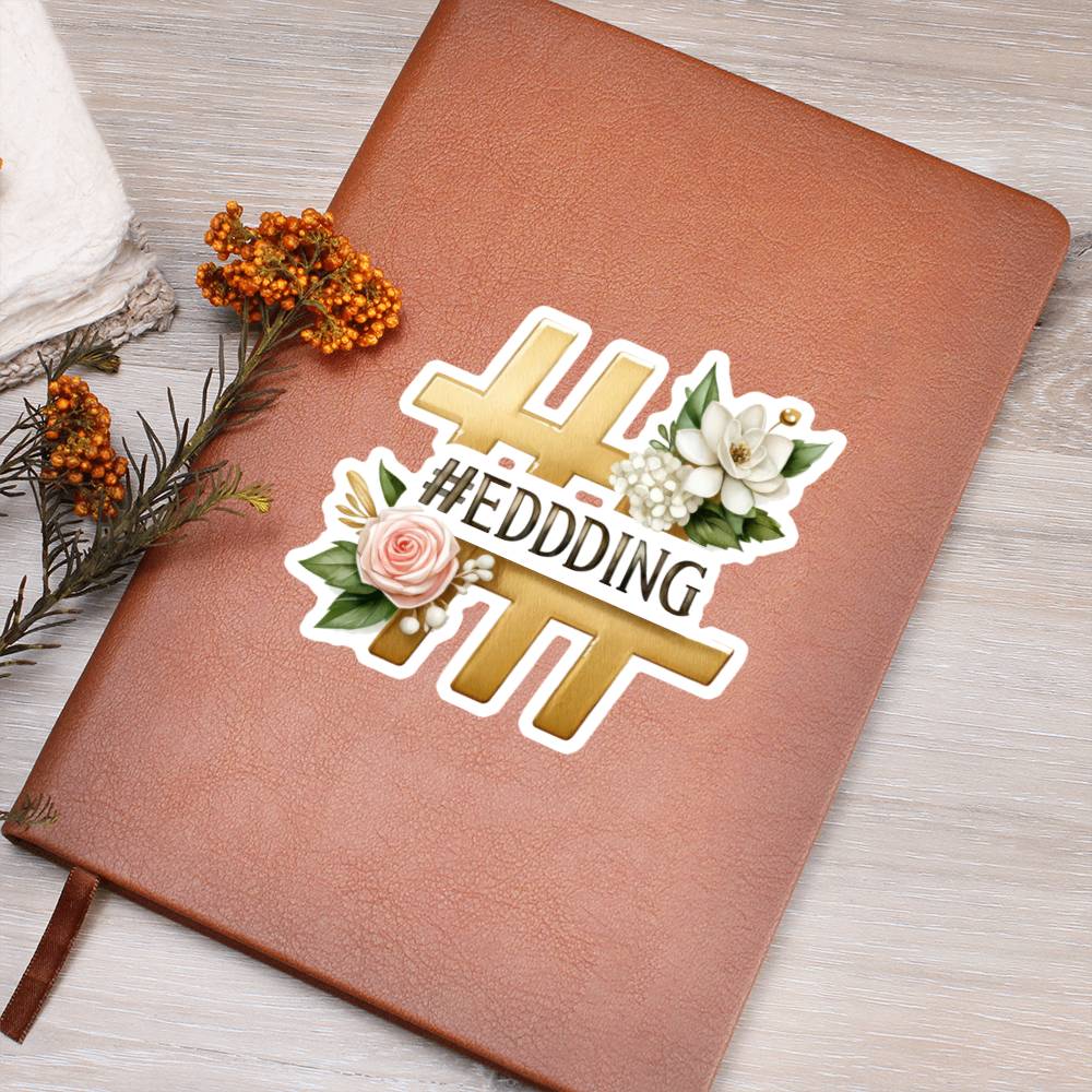 Luxury Wedding Decor Sticker 073 - Vegan Leather Journal