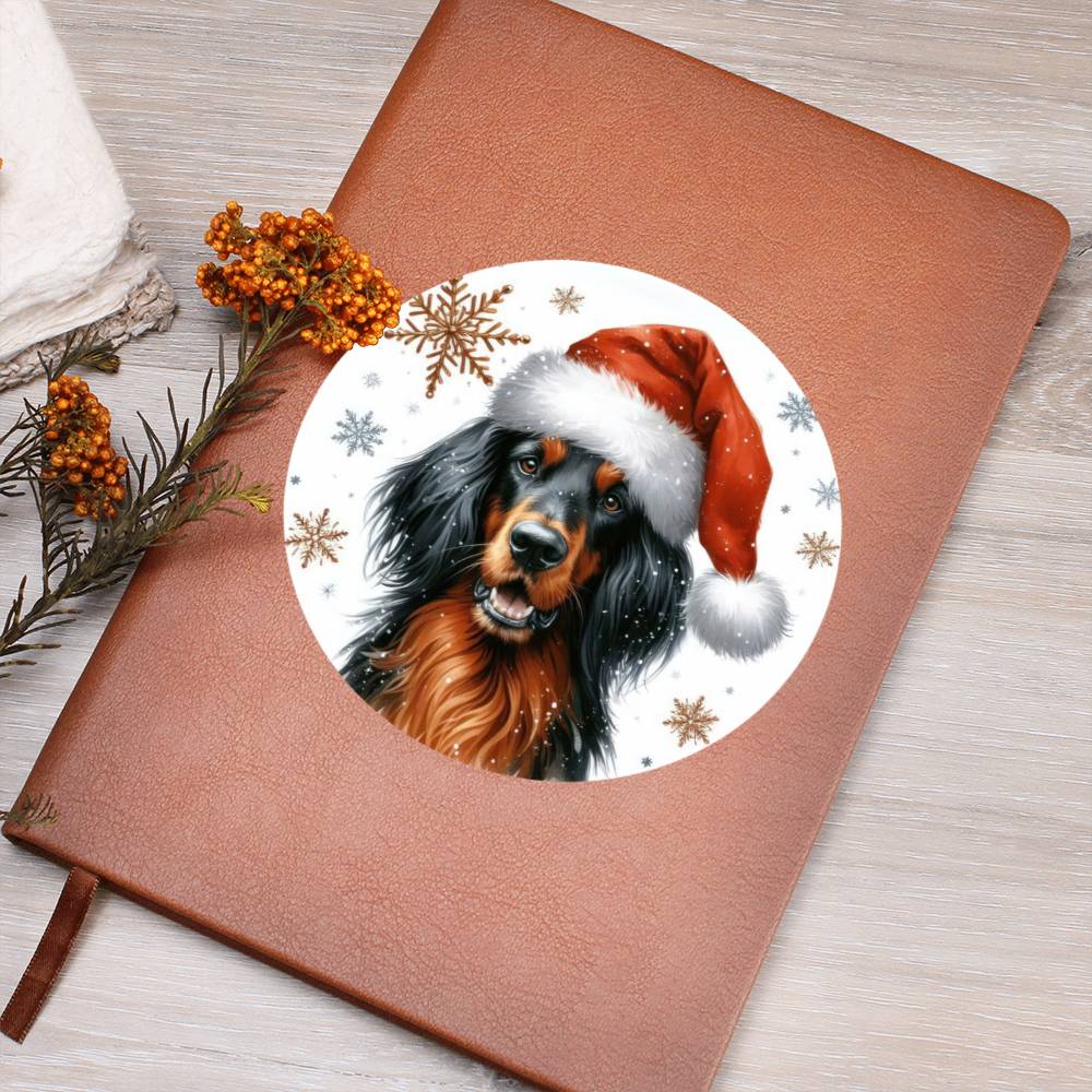 Christmas Dog - Gordon Setter - Vegan Leather Journal