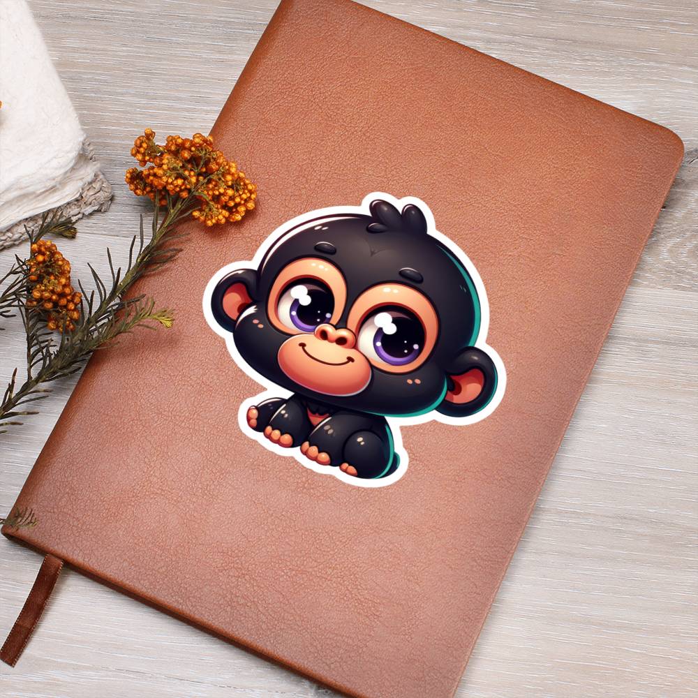 Cute Gorilla sticker 63 - Vegan Leather Journal